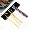 4Pcs Reusable Metal Straws Set With Cleaner Brush 304 Stainless Steel Drinking Straw Milk Drinkware Bar Accessories