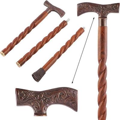 Старинная красивая покрытая латунная трость с ручкой