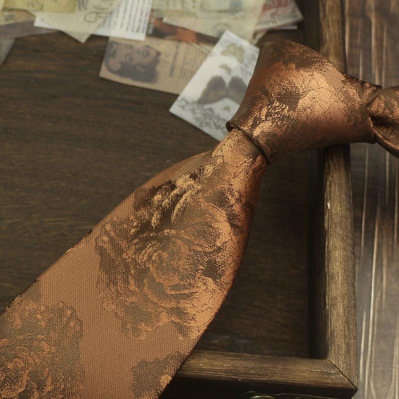 Tie Men'S Retro Coffee Wedding Stage British 8Cm Dress Professional Business Hand Blue Stripe Portuguese Music