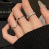 Plain Ring Zircon Metal Ring Set Women'S Light Luxury Niche Design High-End Index Finger Ring Simple Cold Wind Ring