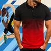 2023 летняя мужская повседневная спортивная футболка с лацканами и 3D градиентом, рубашка поло с короткими рукавами Yasheng