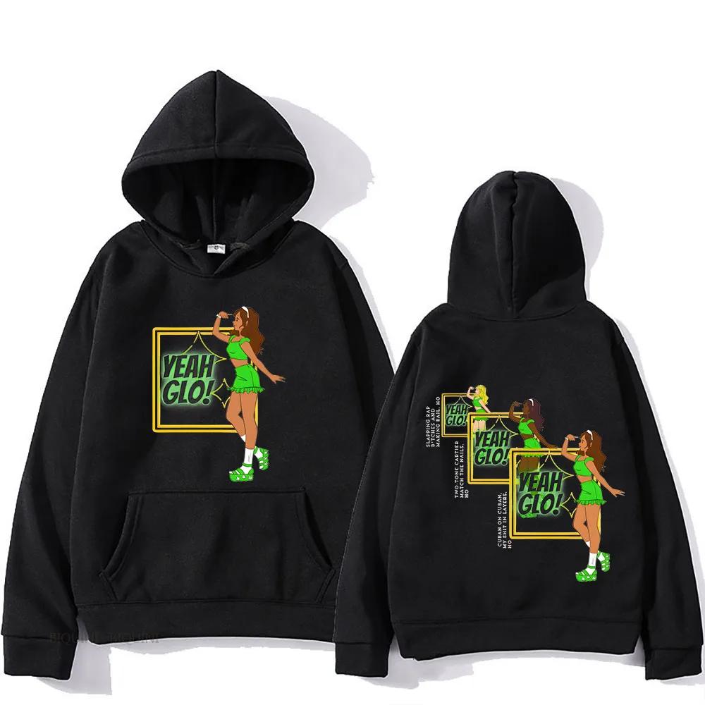 GloRilla Hollon Hooded Back Printing Harajuku Aesthetic Sweatshirts Funko Pop Gothic Casual Clothing Ropa Mujer Fleece