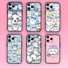 C-Chiikawa H-Hachiware Phone Case For iPhone Mini 11 12 13 14 15 Pro XS Max X Plus SE XR Black Soft Shell