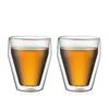 BODUM Glass Cup Tumbler TITLIS Double Wall Glass 250ml Set of 2 Heat and Cold Retention Double Walled Heat Resistant Glass Microwave Safe Oven Safe