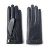 Leather Gloves for Men In Autumn and Winter Washing Leather PU Plus Velvet Warm Driving Motorcycle Touch Screen