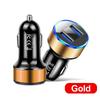 Dual USB Car Charger with LED Display, Aluminum Alloy, Cigarette Lighter Adapter, Fast Charging, Multi-Function.