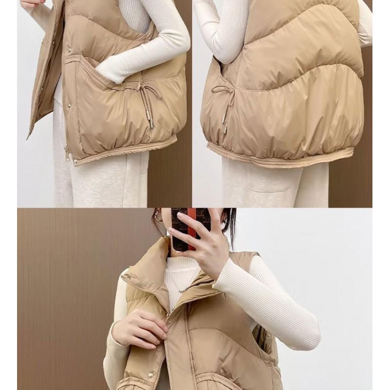 Womens Puffer Vest Winter Warm Sleeveless Jacket Loose Fit Casual Outerwear