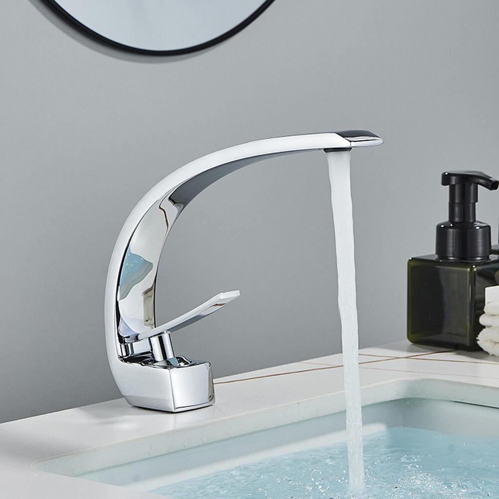 Elegant Chrome Basin Faucets,Modern Bathroom Mixer Tap,Brass Washbasin Faucet