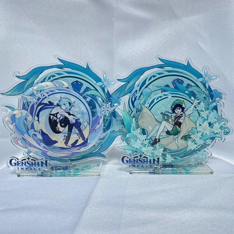 Фигурка аниме Genshin Impact Scaramouche Zhongli Hutao Xiao Kaeya, акриловая подставка, модель, тарелка, декор для стола, стоящий знак, подарки для фанатов