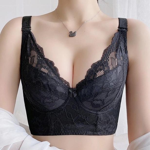 Регулируемый бюстгальтер пуш-ап с тонкими чашками для уменьшения размера и приподнятия большой груди, с поддержкой стальными кольцами.