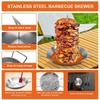 Stainless Steel Vertical BBQ Pot Set: 3 Removable Brackets, Gloves, Oil Bottle, Brush & Hooks