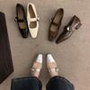 Coarse Heel Silver Mary Jane Shoes Women's Shoes Spring and Autumn 2025 New Light Mouth Word with French Evening Temperament Single Shoes