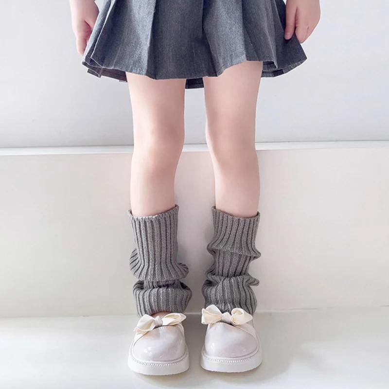 Sweet Girls Candy Color Korean Kids Leg Warmers Knitted Foot Cover Children Solid Autumn Winter Elastic Versatile Elephant Socks