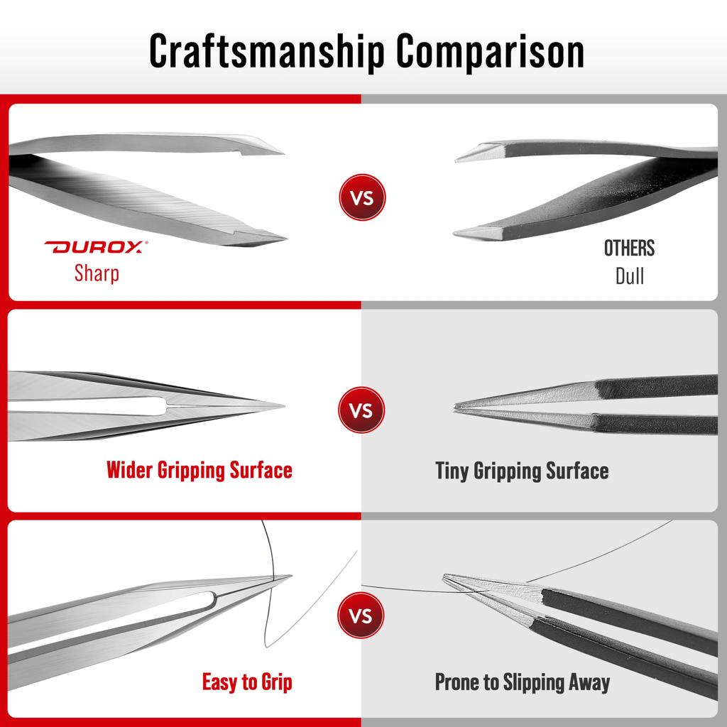 DUROX Ingrown Hair Tweezers Splint Removal Tweezers Tweezers Precision Tip Tweezers / / Fine-Tip Ultra-Fine (Pointed/Fine) Sharp-Tipped