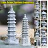 Vintage Zen Miniature Sand Stone Tower Pavilion Ornaments Lantern Figurines Japanese Garden Bonsai Rockery Lanscaping Home Decor