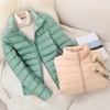 Women Short Slim Fit Puffer Jackets Spring Female Ultra Lightweight Packable Warm Coat Portable Outwear Coats