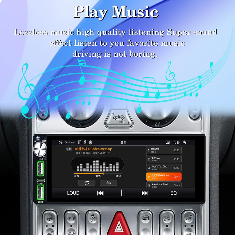 Reakosound 1 Din Car MP5/MP3 Player with 6.86 Inch Touch Screen Carplay Bluetooth FM Radio Rear View Camera