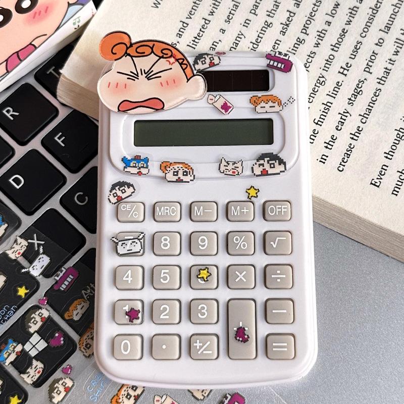 New Crayon Shin-Chan Anime Figures Cartoon Portable Pocket Calculator Mini Computer For Exams Students And Study Silent Gift