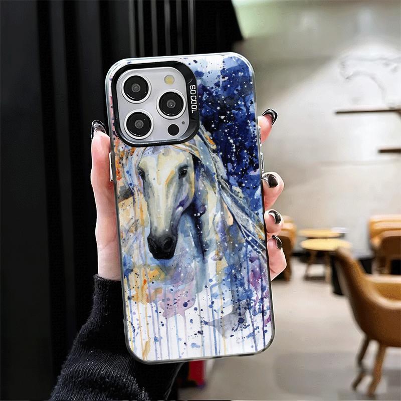 Масляная живопись Лошадь Ударопрочный чехол для телефона для iPhone 17 Air 16 16E 15 Pro Max 14 Plus 13 Mini 12 Задняя крышка Защита от падения Fundas