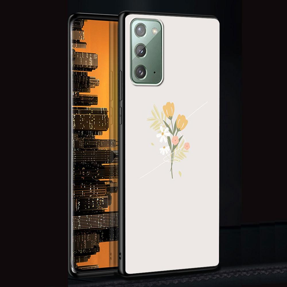 Чехол с фиолетовым фоновым рисунком для Samsung Galaxy Note 20 Ultra 10 Lite 9 8, черный силиконовый чехол для телефона Note20 Note10 Plus Funda