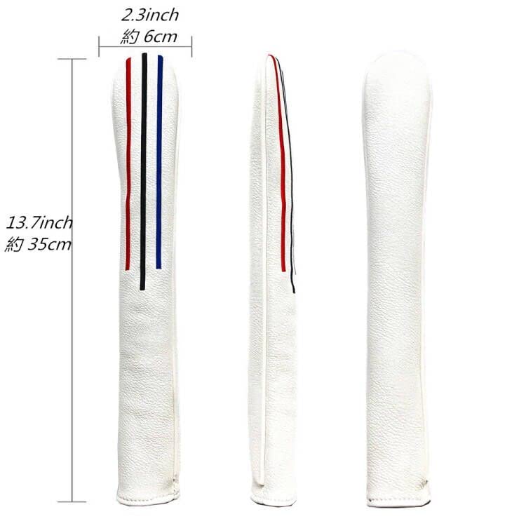 Чехол для выравнивания палки для гольфа Чехол для выравнивания палки для туристических палок Вмещает 2 цветных вышитых синтетических кожи Освежающий дизайн (белый)