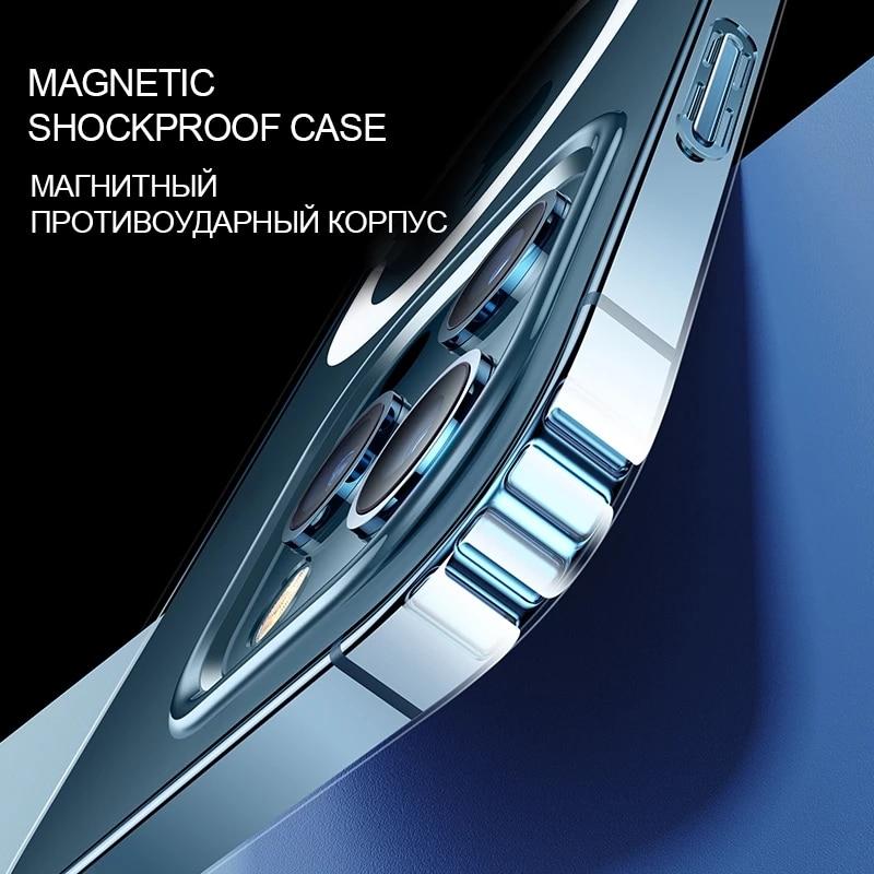 Магнитные чехлы для телефонов iPhone 14 13 12 11 Pro Max Mini для Magsafe, чехол с беспроводной зарядкой для iPhone 8 7 Plus XS XR X SE, чехол