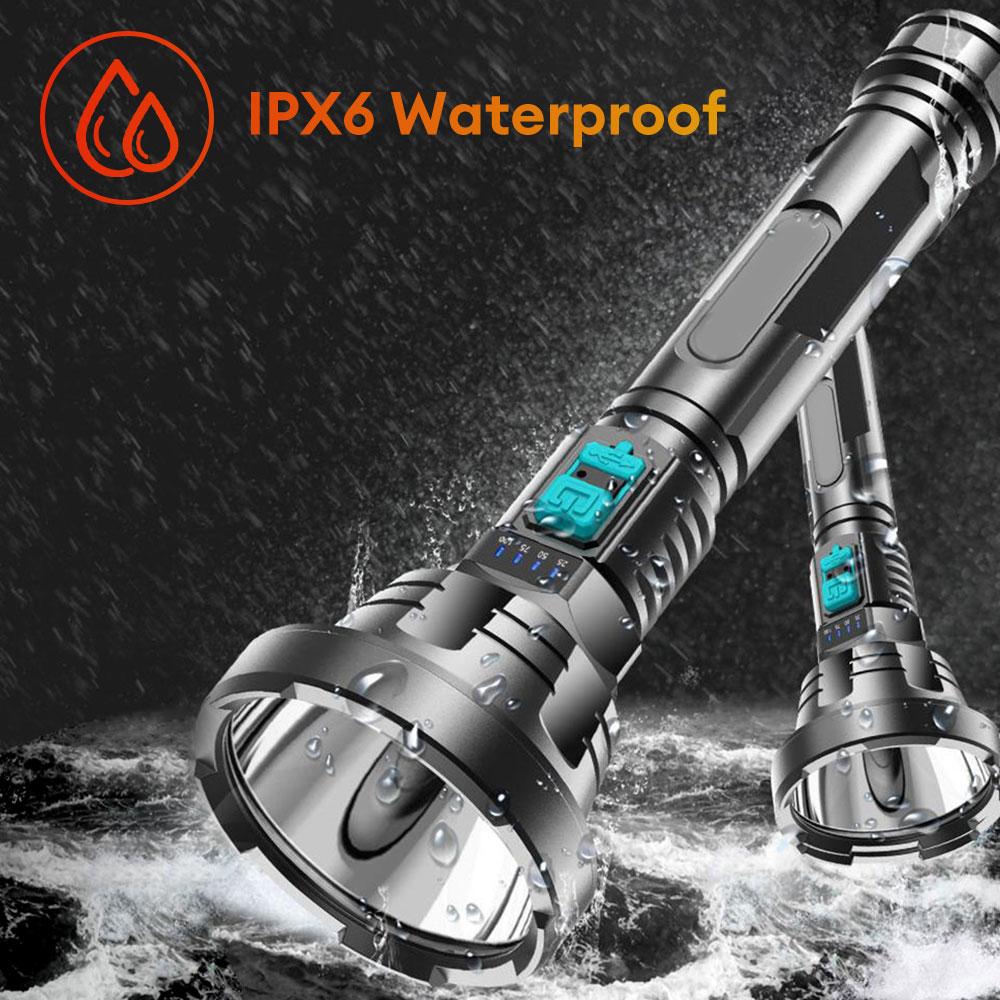 5000MAH High Power LED Flashlight Rechargeable Torch Lighting Light Waterproof Outdoor Camping Lamp Hunting