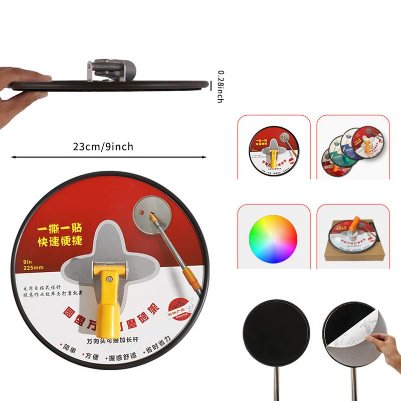 Pole Sander For Drywall 9 Inches Radial Round Pole Sander 360 Degree Rotary Pad For Concrete Walls Repair Cleaning Polishing