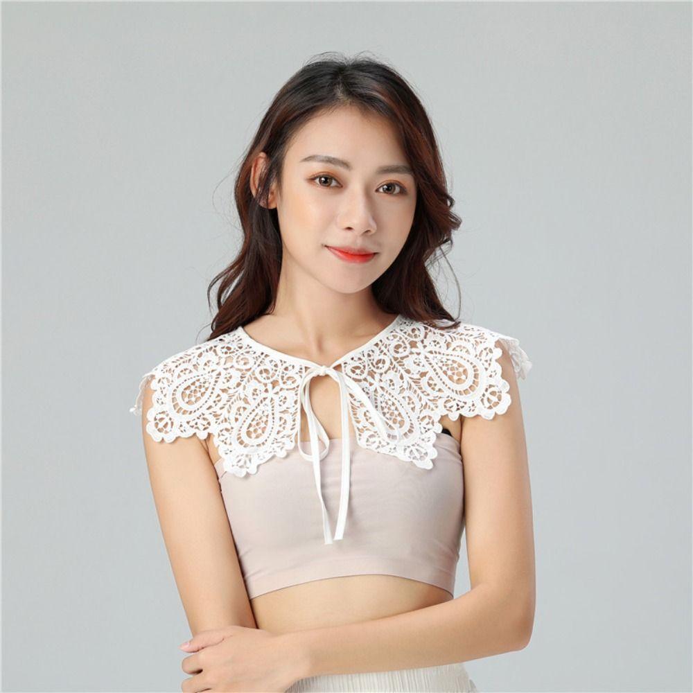 Detachable Fake Collar White Shawl Decoration Fashion Neck Tie Accessory  Women