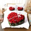 Pink Rose Flower Colorful Floral Bedding Set Single Twin Double Queen King Cal King Size Bed Linen Set