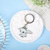 Cute Black And White Flying Dragon Series Metal Keychain Kawaii Anime Cartoon Doll Keyring Pendant Backpack Accessories Gift