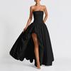 European and American Summer Strapless Sexy Slim Fit Waist Cinching Split Dress Long Skirt