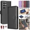Wallet Flip Anti-theft Case For Samsung Galaxy S25 FE S25E Edge S24 Ultra S23 Plus 5G Leather Cover RFID Blocking Protective Bag