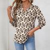 Blouses For Women Dressy Casual 3/4 Length Sleeve Womens Tops O Neck T Shirts With Smocked Cuffs