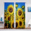 Картина маслом подсолнух, желтые цветы, тюлевые шторы для гостиной, спальни, шифоновая прозрачная вуаль, кухонная оконная занавеска