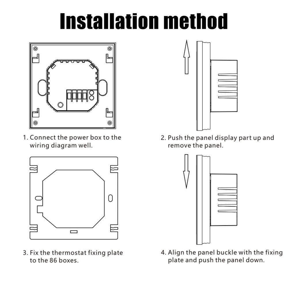Умный термостат 16А Цифровой программируемый ЖК-дисплей Сенсорный экран Температура подогрева пола