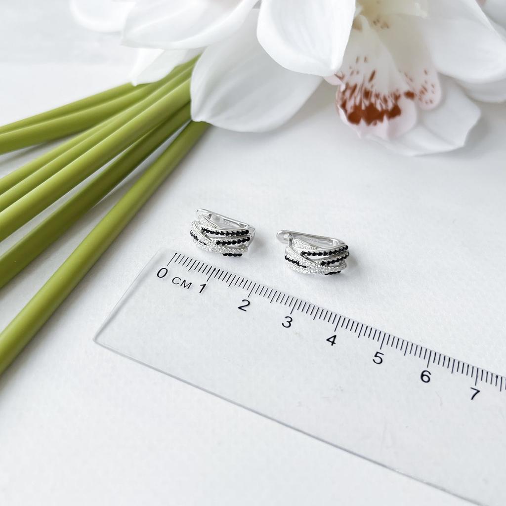 Серебряные серьги с фианитами (2152651)