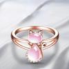 Кольцо Huitan Cute Pink Cat Finger Ring для женщин, новые милые кольца для девочек с животными, повседневная одежда, модные аксессуары для вечеринок, необычные подарочные украшения