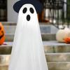 1/2 шт. Украшения для привидения на Хэллоуин, жуткое стоящее привидение со светодиодными огнями, призрачная атмосфера