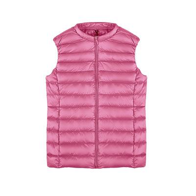 Autumn and winter new women's light down jacket vest women's vest sleeveless round neck women's large size women's jacket