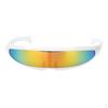 Futuristic Narrow Cyclops Color Mirrored Lens Visor Sunglasses