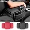 PU Leather Car Armrest Pad Soft Car Armrest Cushion with Side Pocket Universal Center Console Anti Scratch Mat Protection Non Slip Hand Supports