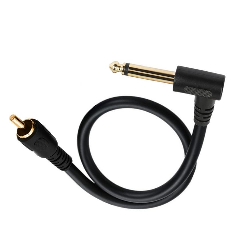 Right Angle 6.35mm Mono to Mono Plugs Stereo Cord 6.35mm Mono Male to Mono Male for Guitar Receiver