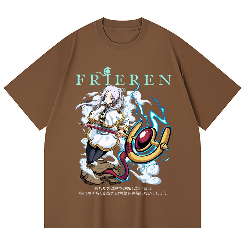 230 Gsm 100% Cotton Frieren V5 Print Unisex Heavy Cotton T Shirt