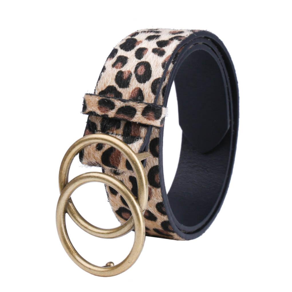 Пояс с леопардовым принтом и пряжкой с двойным кольцом, широкие ремни из искусственной кожи, модный аксессуар на День святого Валентина, ремни для женщин