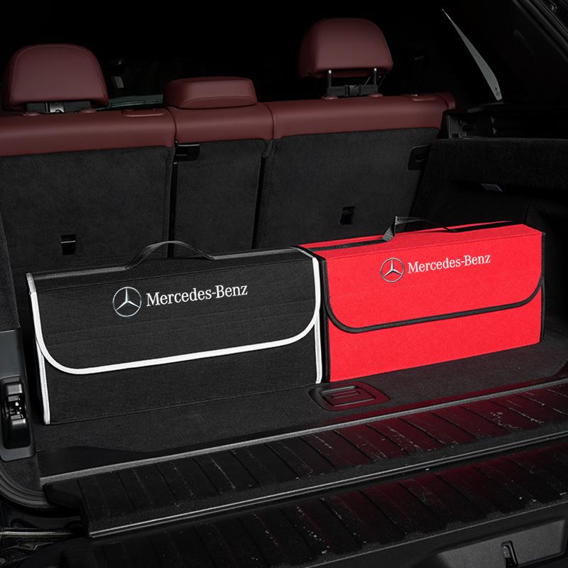 MEA4 Car Trunk Non-Woven Fabric Organizer Box Large Capacity Folding Storage Bag Accessories For Mercedes-Benz GLC X253 X254 C-Class