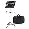 Fangzi 3-in-1 Professional Portable Music Stand with Detachable Microphone Stand and Phone Holder, Metal Tripod with Adjustable Height for Piano,