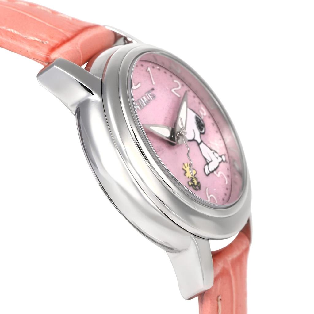 Snoopy Watch World Limited 100 шт., каждая с серийным номером, японская модель, ремешок из натуральной кожи, женские (розовый)