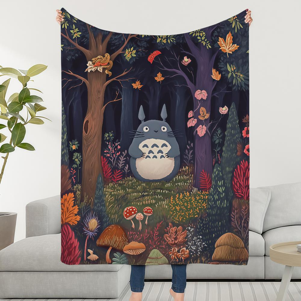 Classic Cartoon T-Totoro-S Cute Blanket Soft Warm Furry Throw Super Kids Toys Bed Sofa Car Cradle