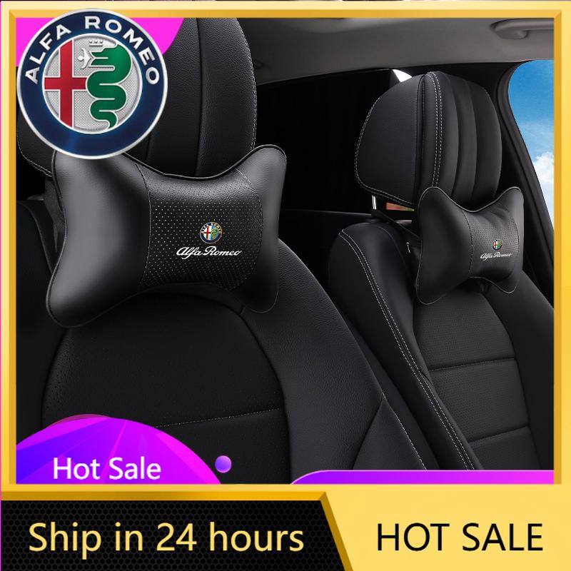 Car Stickers For Alfa Romeo High-quality Leather Car Seat Headrest Memory Foam Comfort Pillow Auto Interior For Alfa Romeo 4C 15